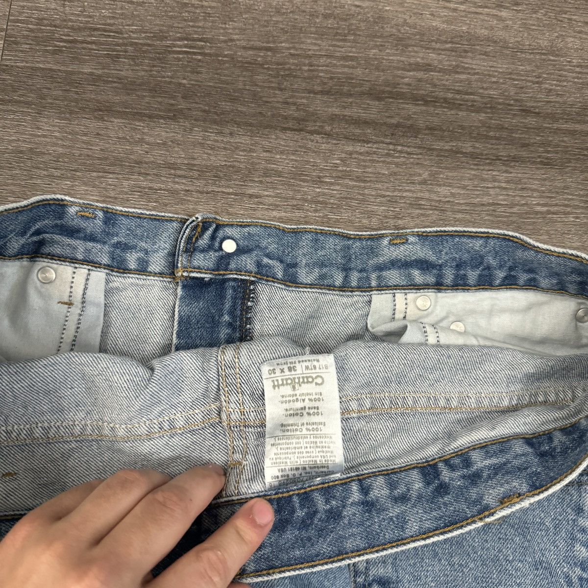 Carhartt × Vintage Essential Vintage 90s Carhartt light wash wide leg jeans Size US 36 / EU 52 - 5 Thumbnail