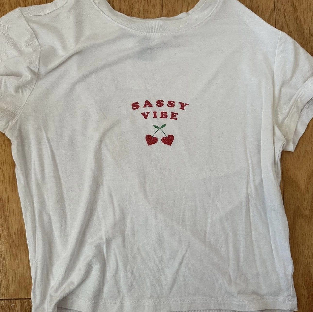 Forever 21 Forever 21 white cropped graphic tee "sassy vibes" Size S / US 4 / IT 40 - 3 Thumbnail