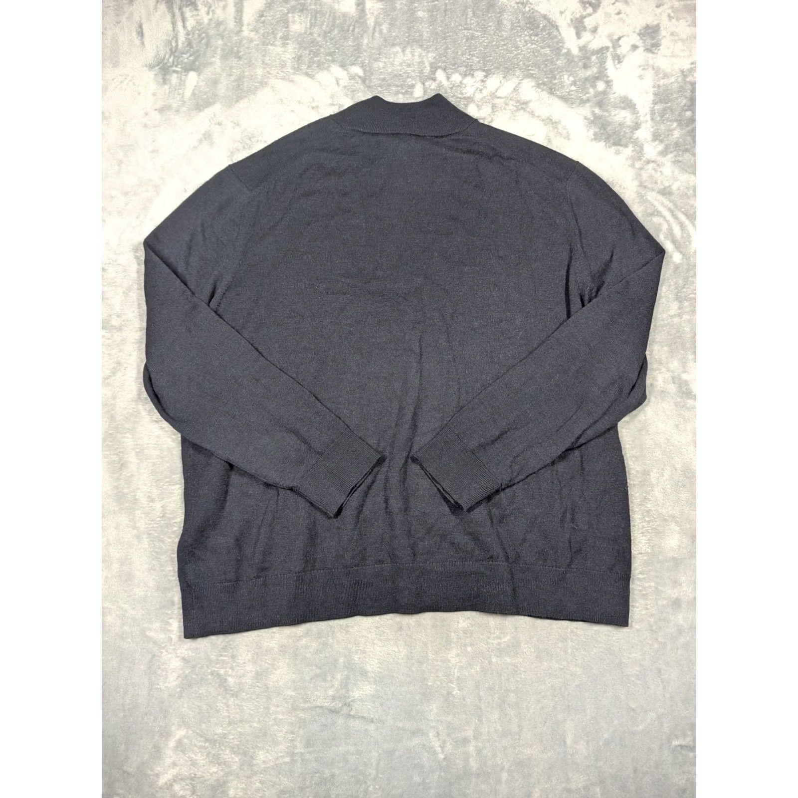 UNTUCKit UNTUCKit Mens Sweater Gray 3XL Merino Wool Quarter Zip Mock Neck Pullover Knit Size US XXL / EU 58 / 5 - 6 Thumbnail