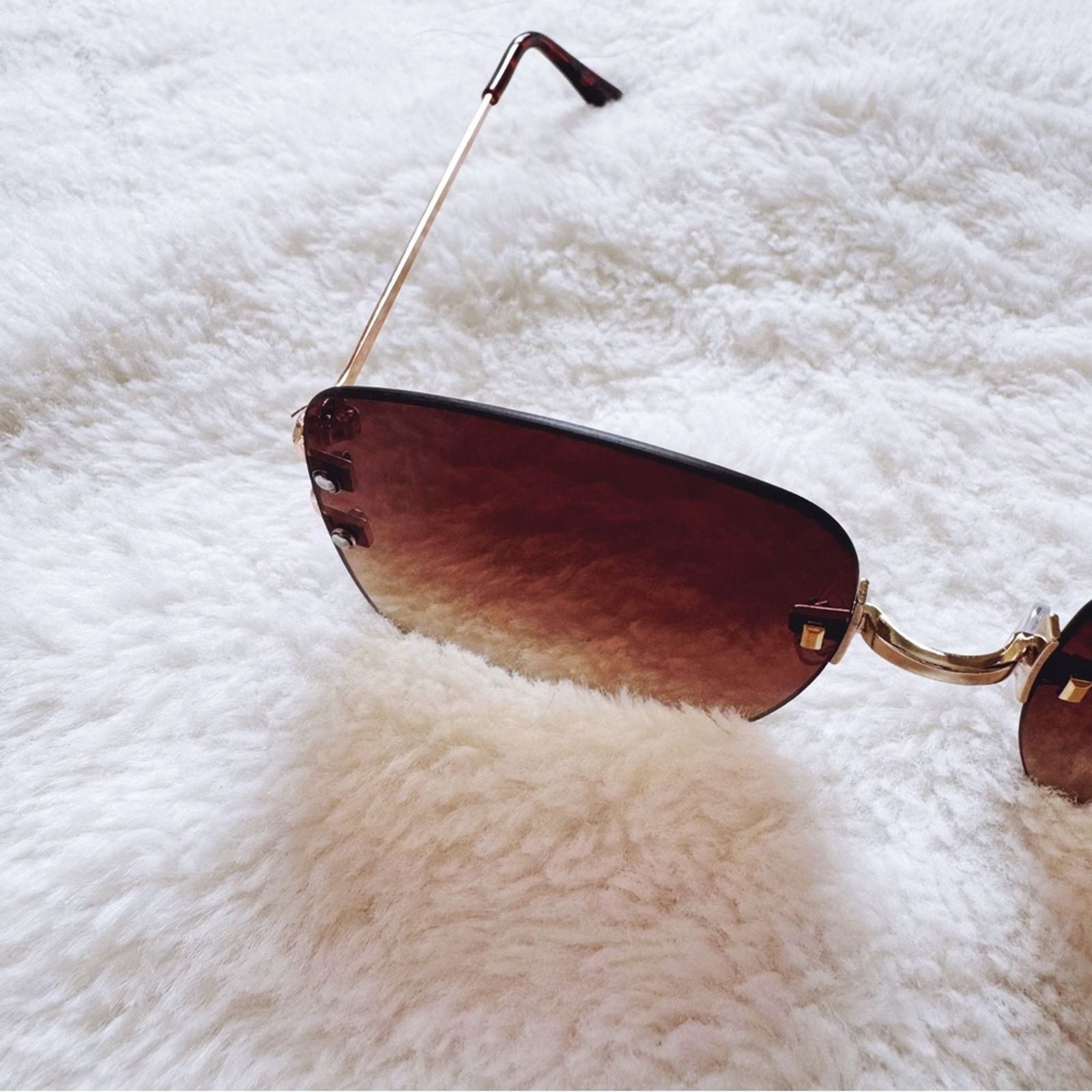 Other Laurel Clear Brown Rimless Sleek Sunglasses Size ONE SIZE - 5 Thumbnail