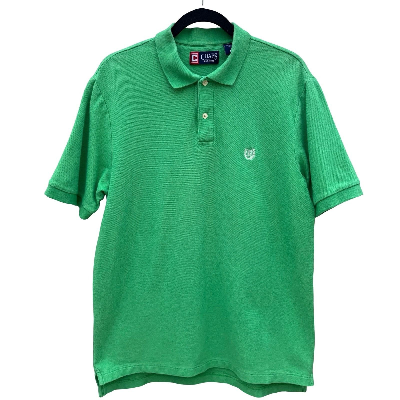 Chaps Chaps Mens Medium Green Short Sleeve Pique Cotton Polo Shirt Size US M / EU 48-50 / 2 - 3 Thumbnail