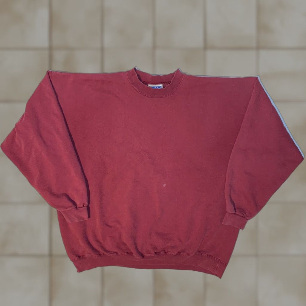 Hanes VINTAGE Hanes Sweatshirt Crew Neck 2XL Red Logo Graphic Print Heavyweight Cotton Fleece Pullover Men 90s Size US XXL / EU 58 / 5 - 1 Thumbnail