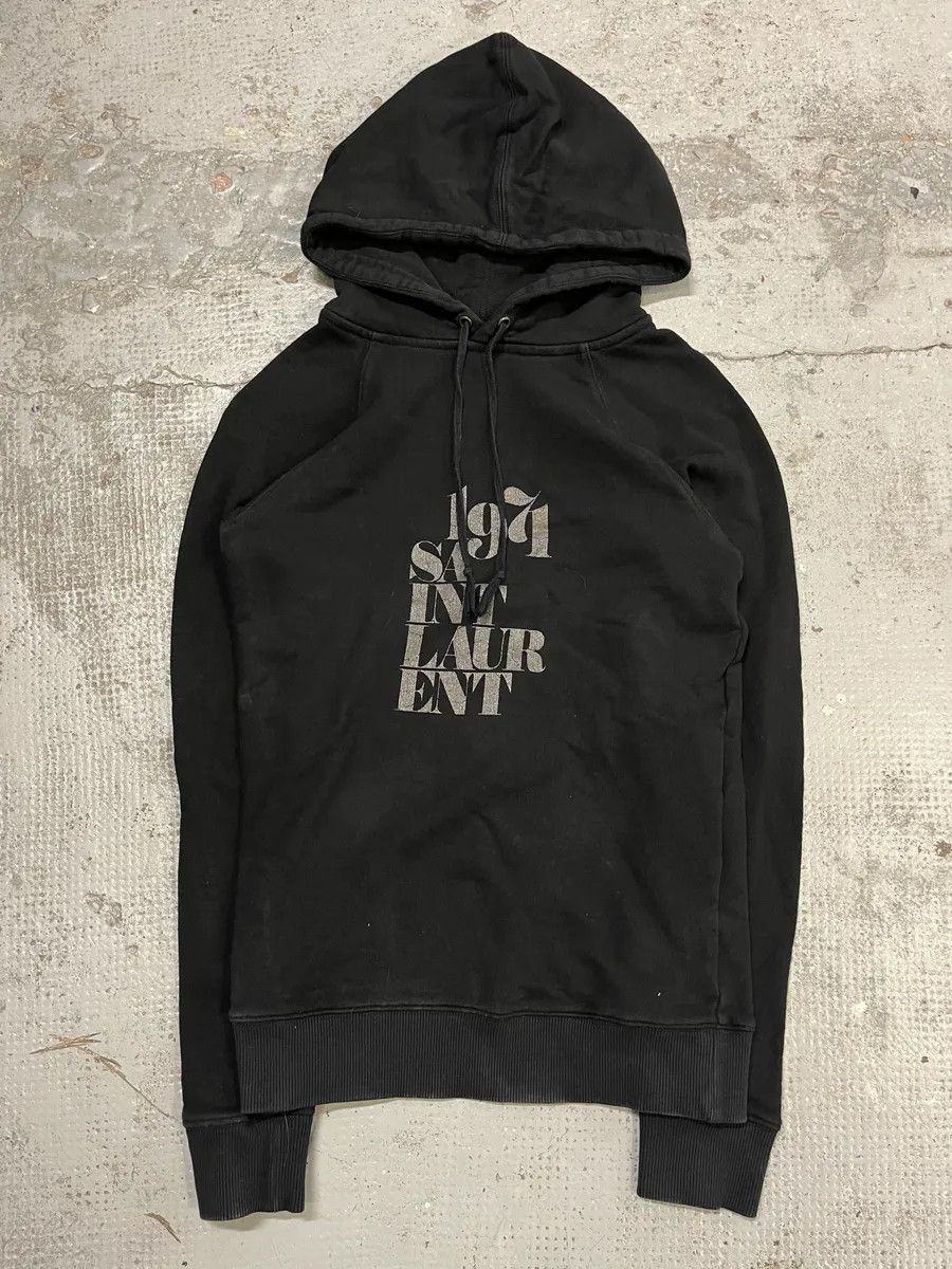 Saint Laurent Paris SS2018 Saint Laurent Black Propaganda Printed Hoodie Size XS / US 0-2 / IT 36-38 - 2 Thumbnail