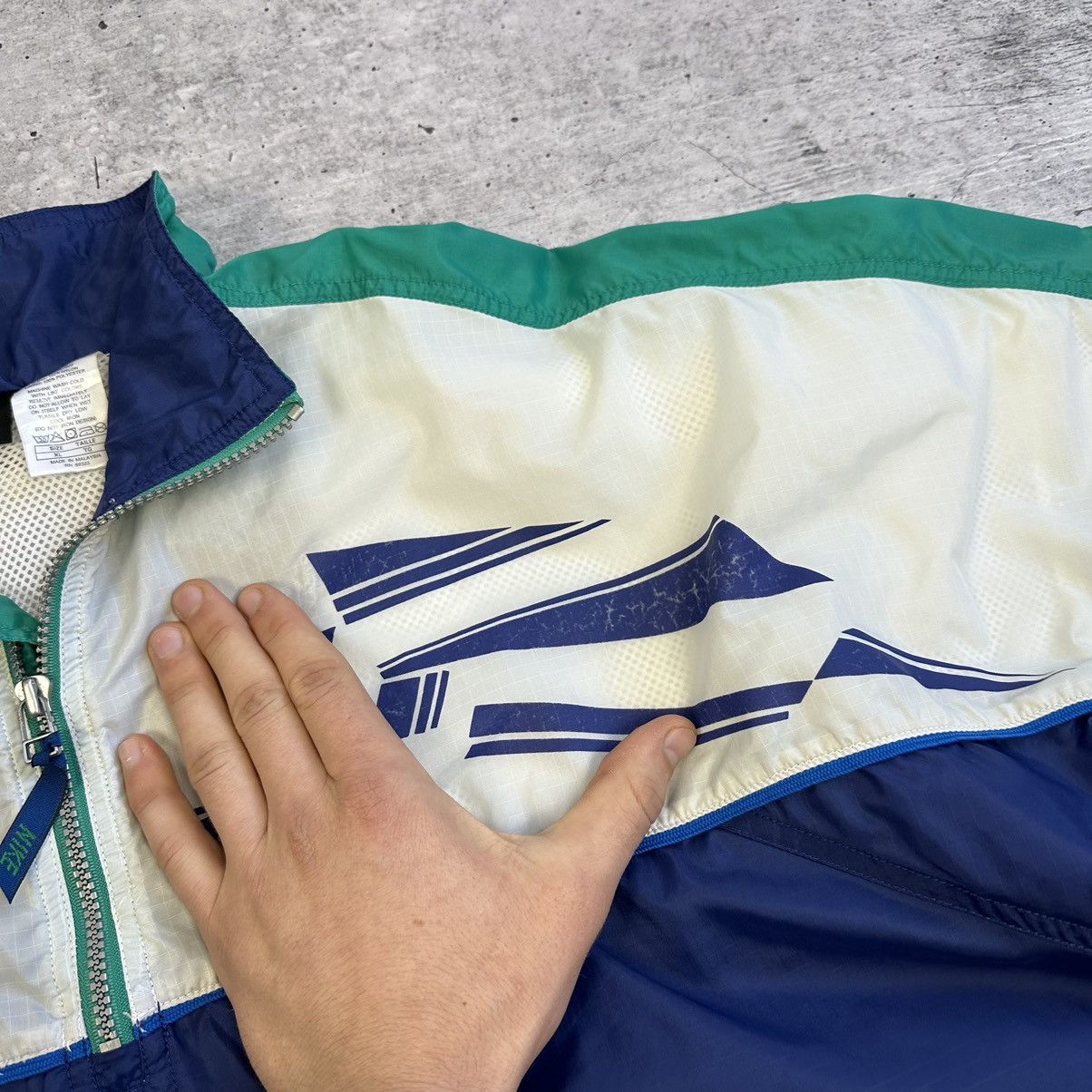 Nike × Vintage Vintage Nike Anorak Jacket Center Logo Oversize 90s Nylon Size US XL / EU 56 / 4 - 8 Thumbnail