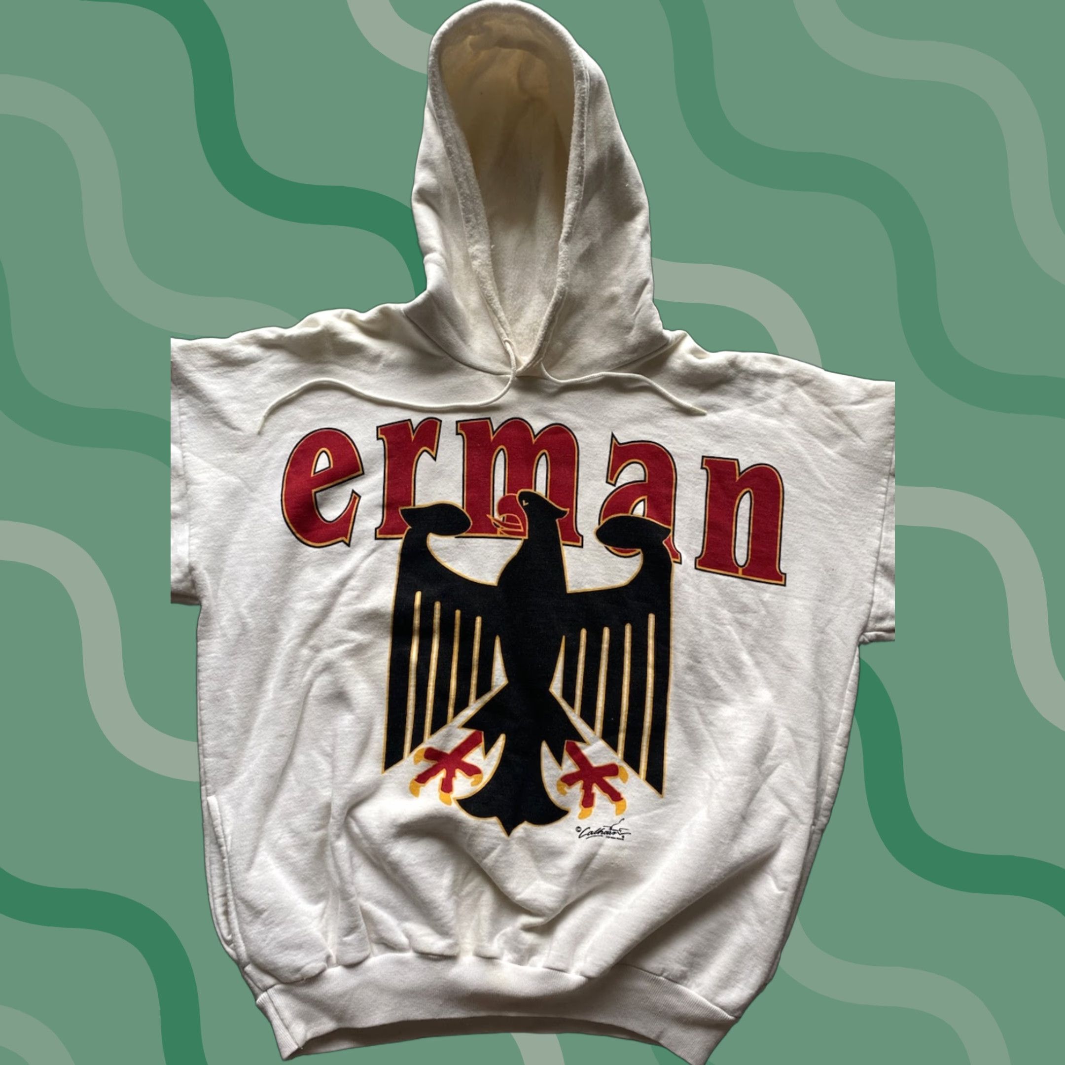 Vintage Calhoun Cotton Prints Hoodie White Men 2 Pullover Canada Size US XS / EU 42 / 0 - 1 Thumbnail
