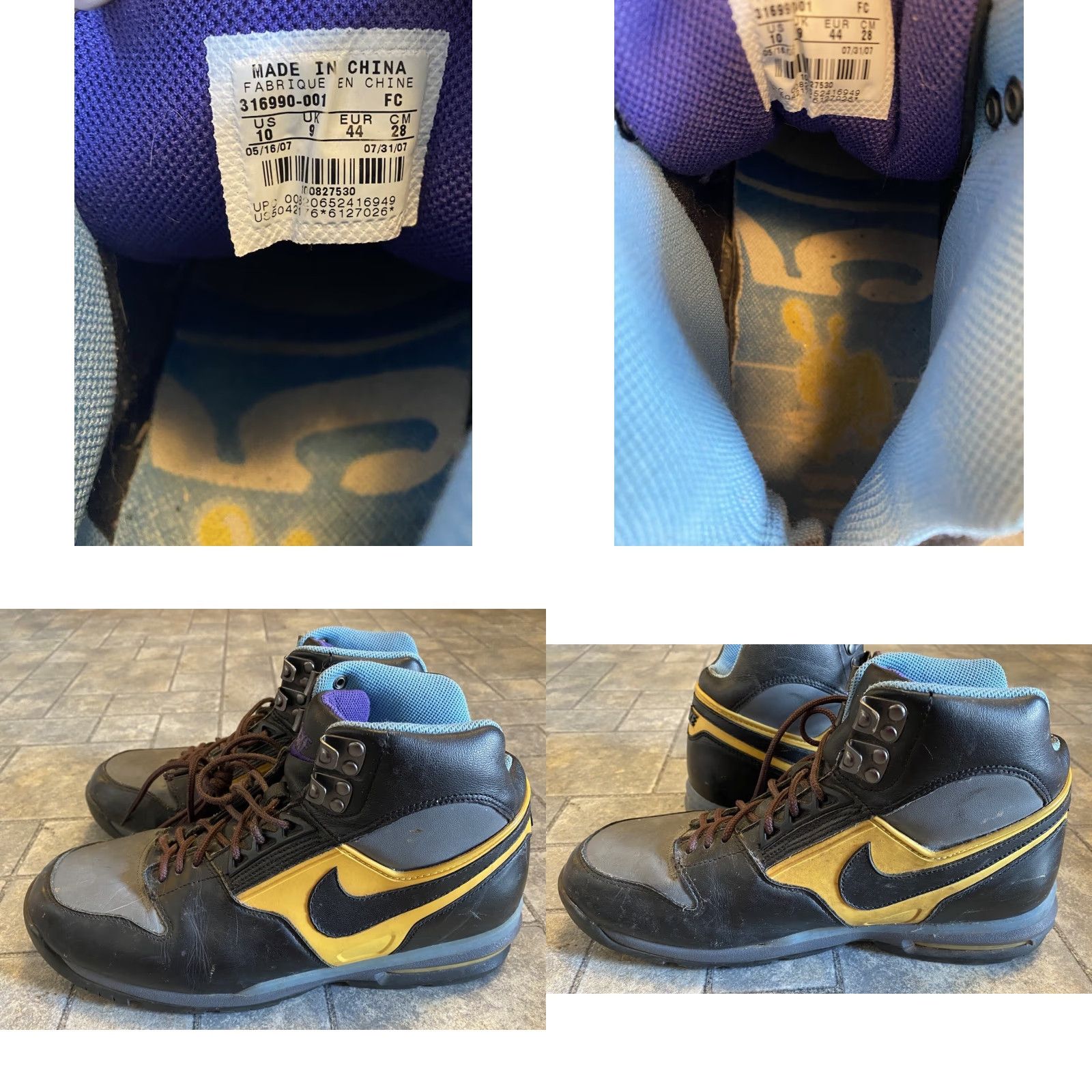 Nike **Nike Air Max Grind Mens Black Yellow Light Blue Leather Size 10** User: **Nike Air Max Grind Mens 10 Black Yellow Light Blue Leather** Size US 10 / EU 43 - 8 Thumbnail