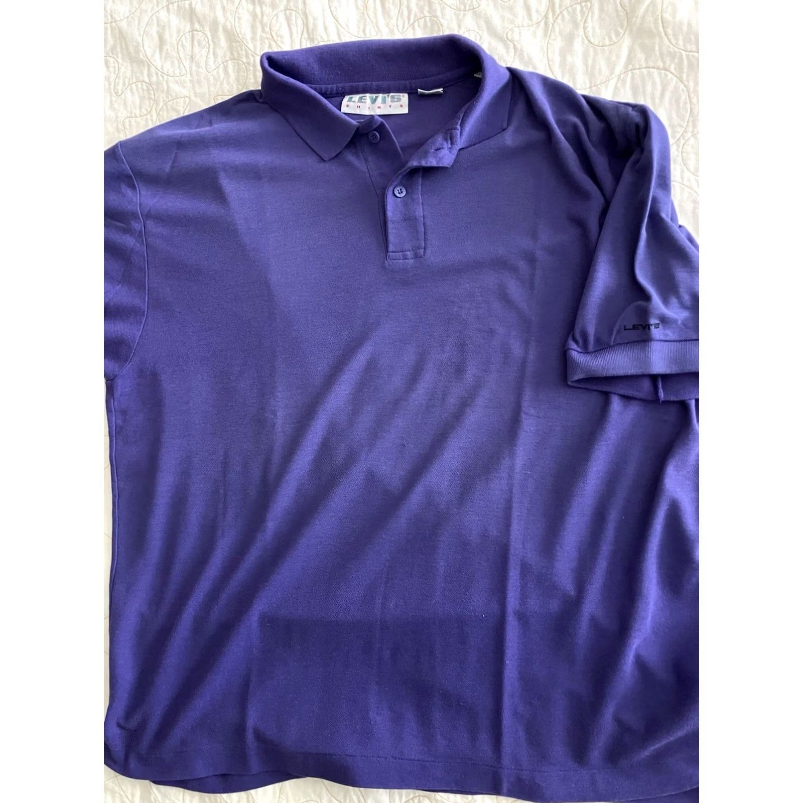 Levi's VINTAGE Levi’s Shirt Polo Men XL Purple 80s Golf Preppy Retro Shirt Mens X-Large Long Taken Sizing? Size US XL / EU 56 / 4 - 3 Thumbnail