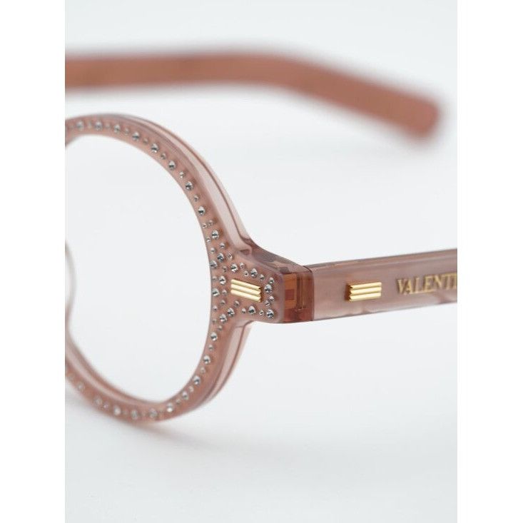 Valentino Valentino VLX-185E Eyeglasses Pink with Stones 43mm Round Size ONE SIZE - 2 Thumbnail