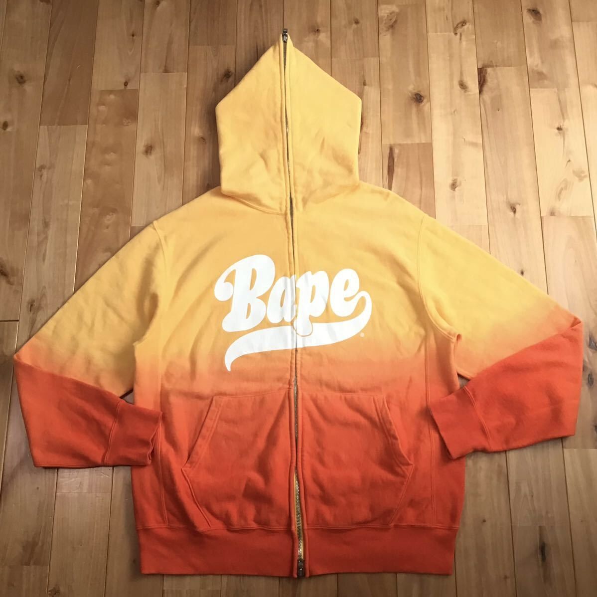 BAPE x XO Camo Shark Full Zip Hoodie Orange