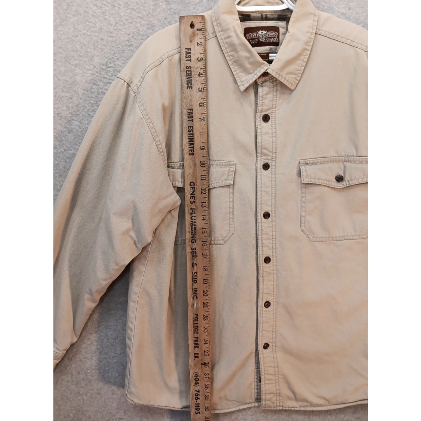 Vintage VINTAGE LEVIS Jacket Coat Men L Beige Bomber Lined Shacket Blanket Coat Size US L / EU 52-54 / 3 - 6 Thumbnail