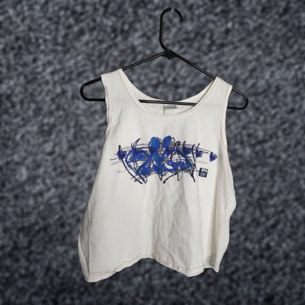 Vintage VINTAGE In Sport Cropped Heart Tank Top Women's M White 90s Size M / US 6-8 / IT 42-44 - 1 Thumbnail