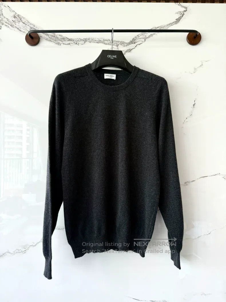 Saint Laurent Paris Saint Laurent Paris Grey Cashmere Geometric Sweater Hoodie Size US S / EU 44-46 / 1 - 1 Thumbnail