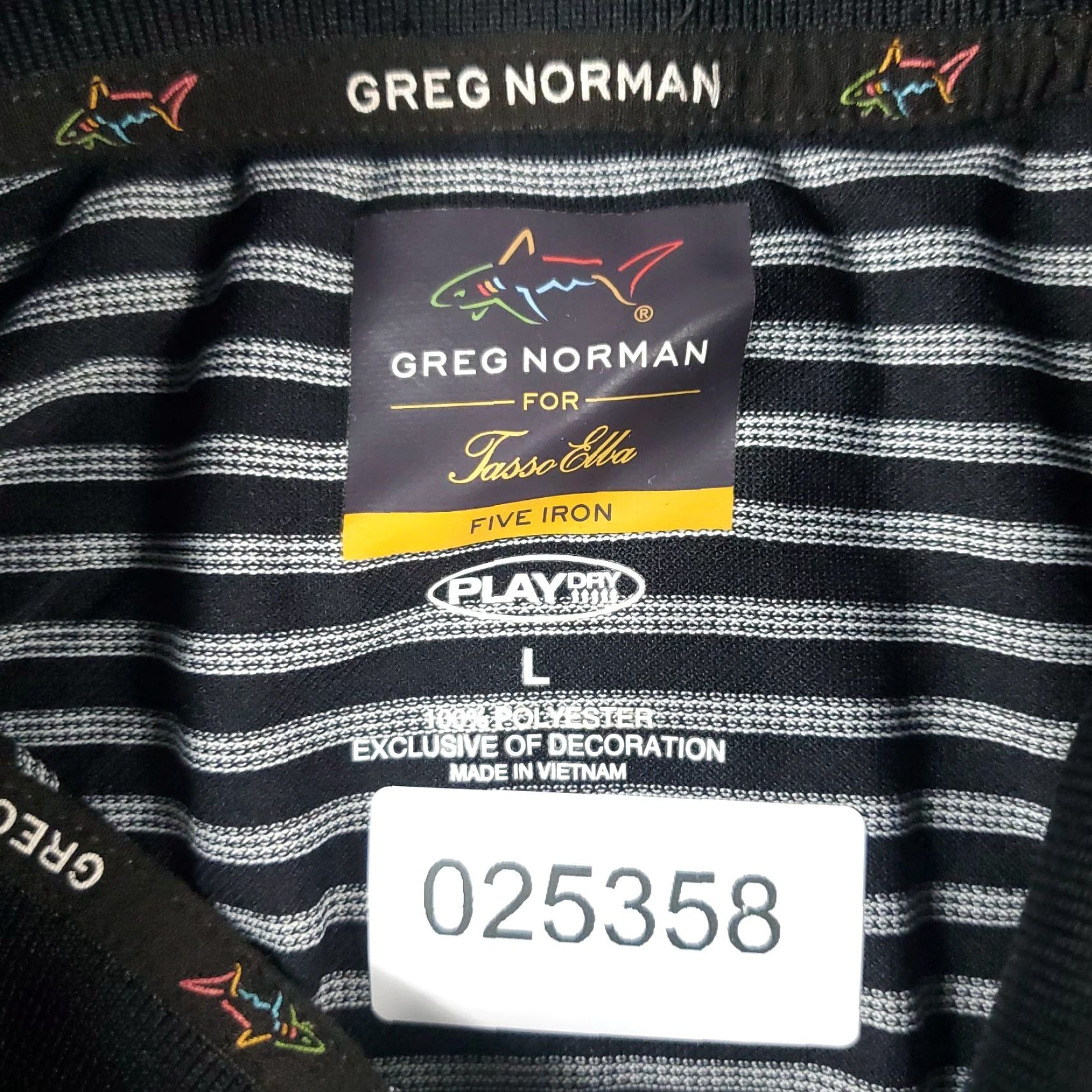 Vintage Greg Norman Polo Shirt Mens L Black Striped Shark Golf Casual Short Sleeve Polo Size US L / EU 52-54 / 3 - 7 Thumbnail