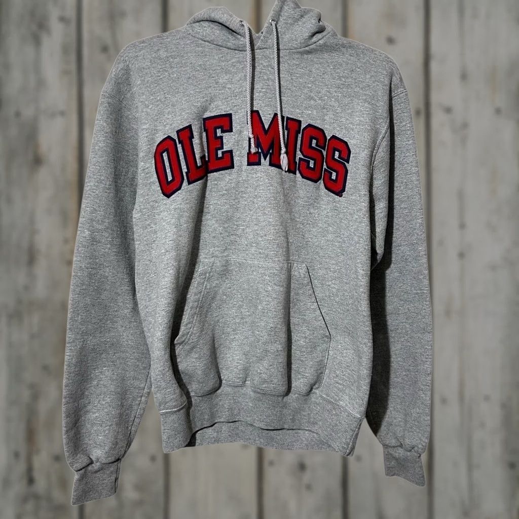 Champion VINTAGE Champion Ole Miss Hoodie S Mens Gray College Pullover 2000s Y2K Size US S / EU 44-46 / 1 - 1 Thumbnail