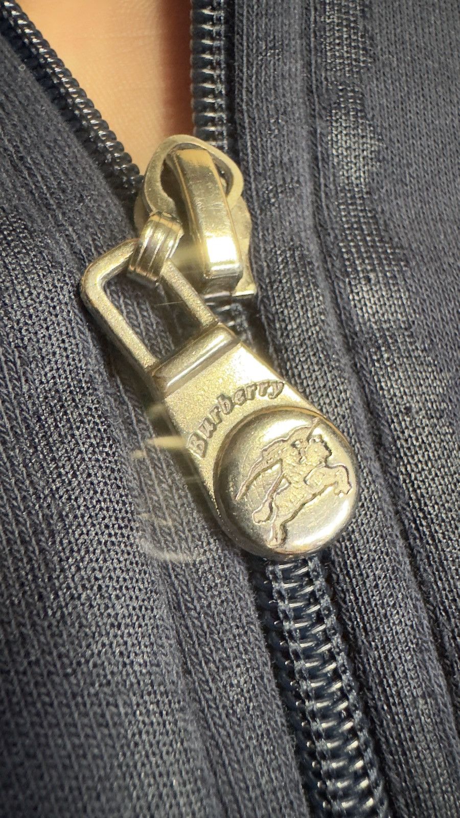 Burberry × Vintage Vintage Distressed Burberrys Zipper Hoodie Size US XL / EU 56 / 4 - 7 Thumbnail