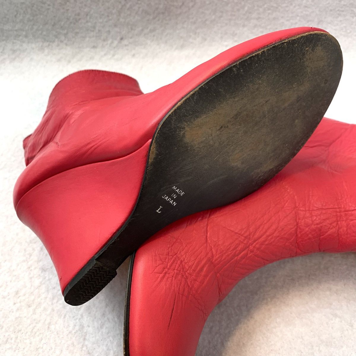 Limi Feu 1990s Limi Feu Sculpted Crimson Wedge Boots Size US 8 / IT 38 - 5 Thumbnail