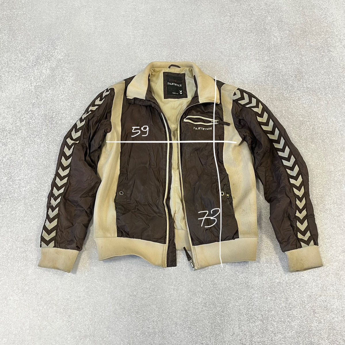 Hummel Brown Hummel bomber jacket vintage trashed Size US XL / EU 56 / 4 - 2 Thumbnail