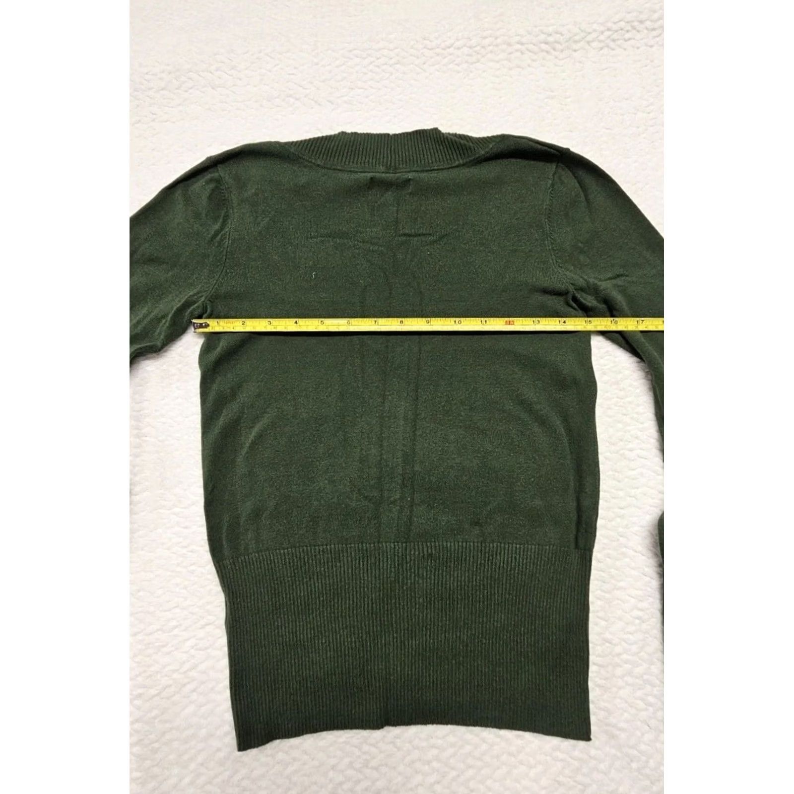 Vintage SO Minimalist Forest Green Women’s Sweater M V-Neck Pullover Knit Shirt Womens Size M / US 6-8 / IT 42-44 - 5 Thumbnail