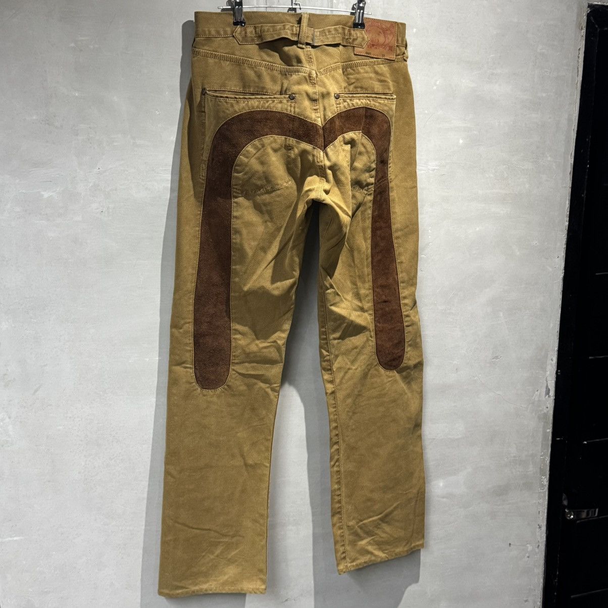 Evisu Rare EVISU Yamane Deluxe Canvas Pants Suede Leather Daicock Size US 32 / EU 48 - 17 Thumbnail