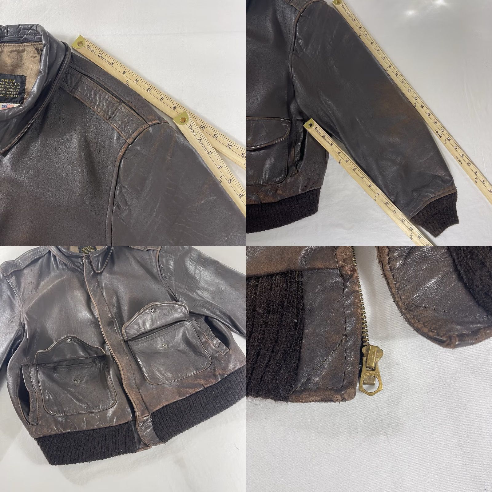 Avirex VINTAGE Avirex Men's Jacket A-2 1978-01 Leather Bomber Brown 46 Mens Avi re x? Size US S / EU 44-46 / 1 - 8 Thumbnail