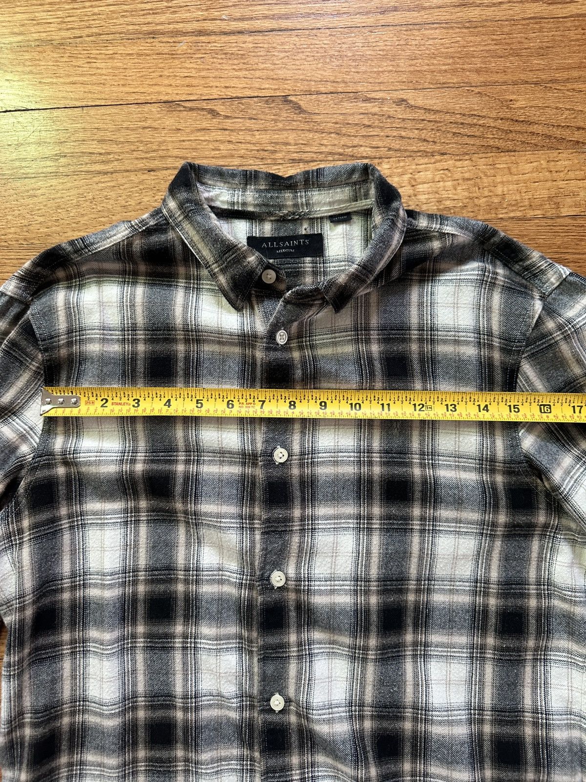 Allsaints All Saints Black / White Flannel Shirt Size US M / EU 48-50 / 2 - 4 Thumbnail