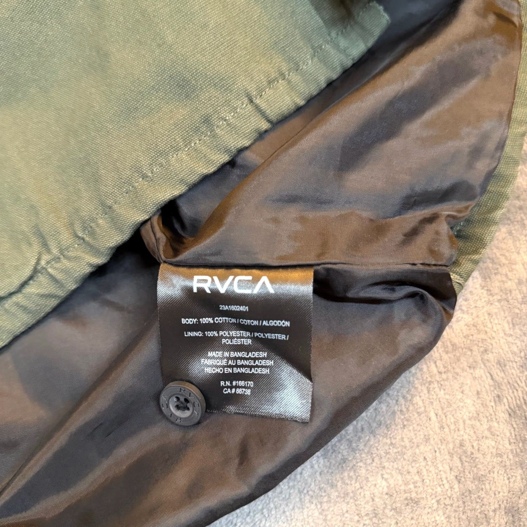 RVCA RVCA Range Jacket Olive Green Sherpa Collar Quilted Lined Canvas Mens Medium NEW Size US M / EU 48-50 / 2 - 5 Thumbnail