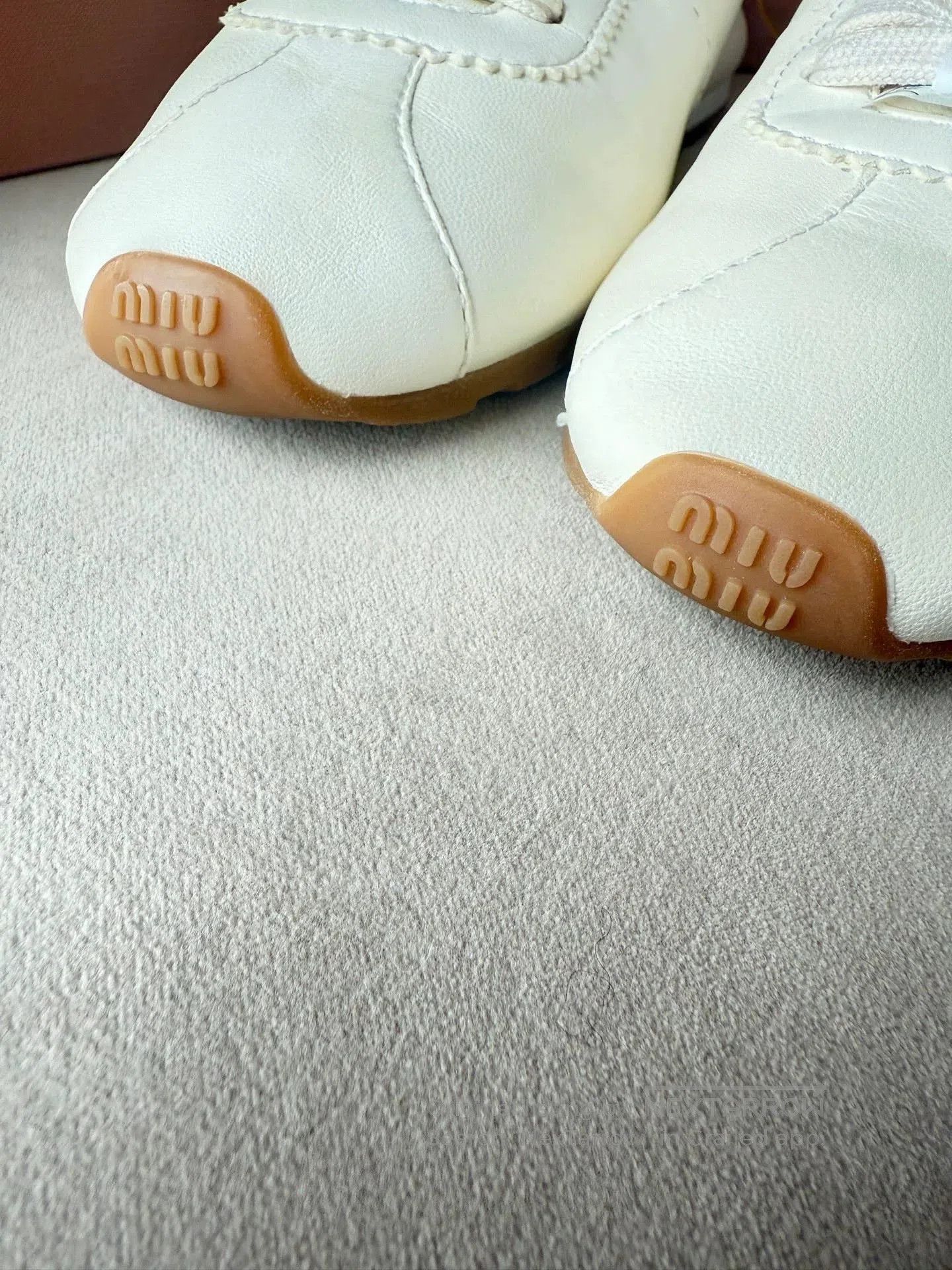 Miu Miu MiuMiu White Leather Sneakers. Size US 7 / IT 37 - 9 Thumbnail
