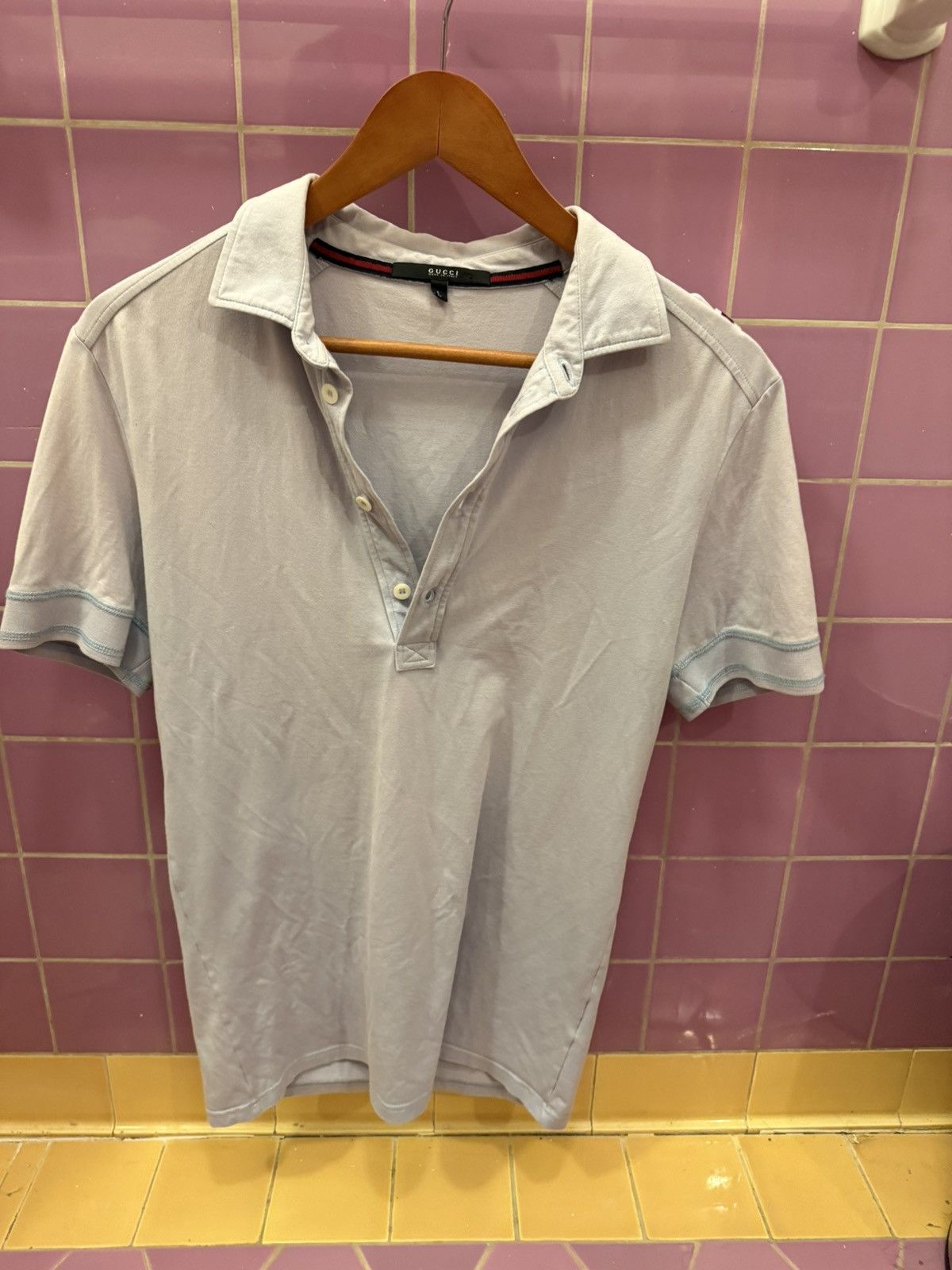 Baby blue Gucci polo