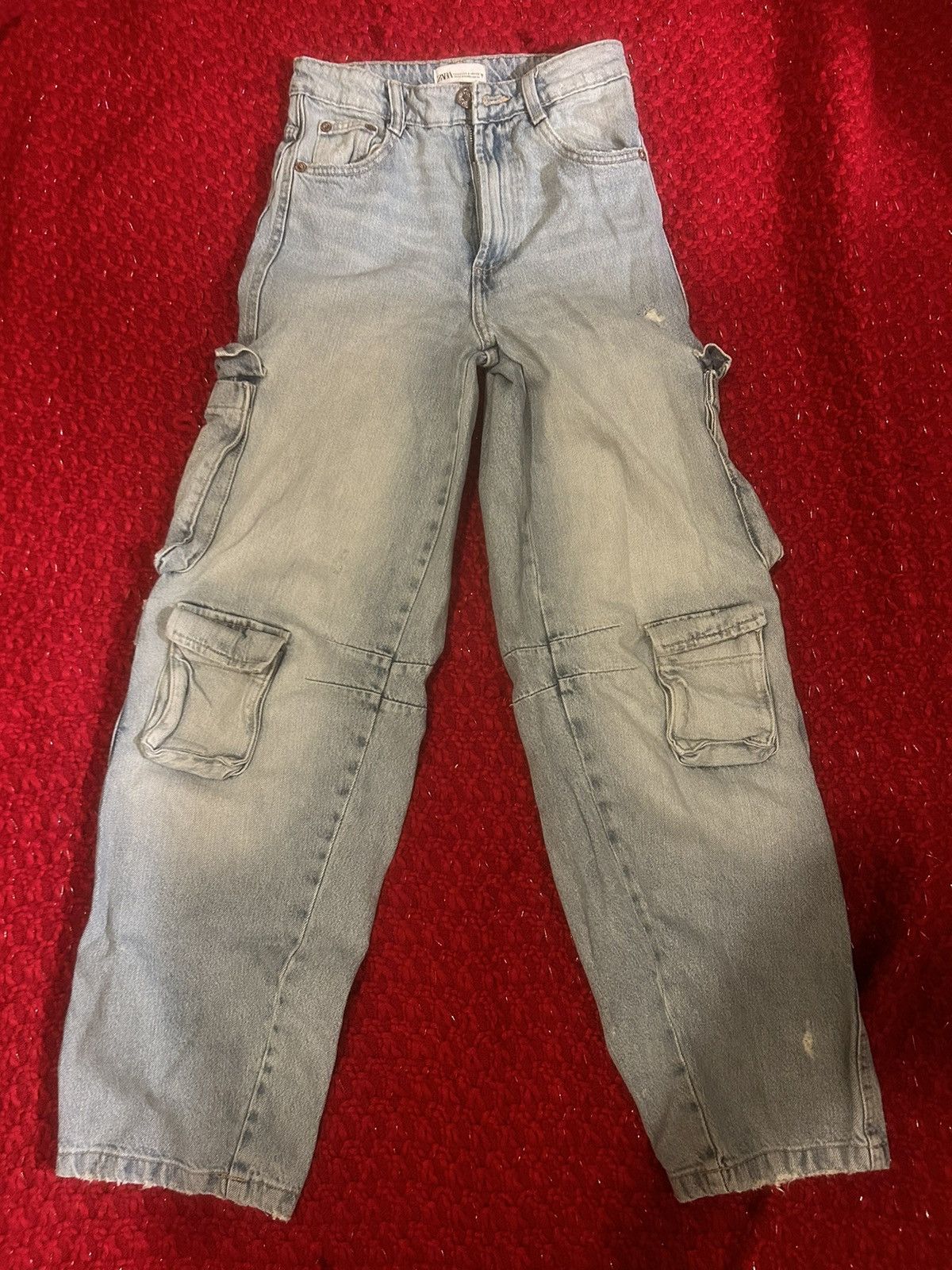 Zara Zara Denim Cargo Jeans Size 25" / US 0 / IT 36 - 1 Thumbnail