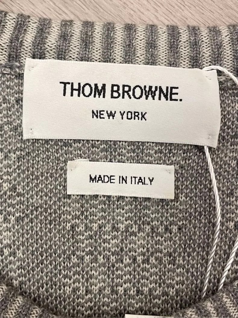 Thom Browne Thom Browne size1 Gray striped tasselled wool sweater Size US S / EU 44-46 / 1 - 6 Thumbnail