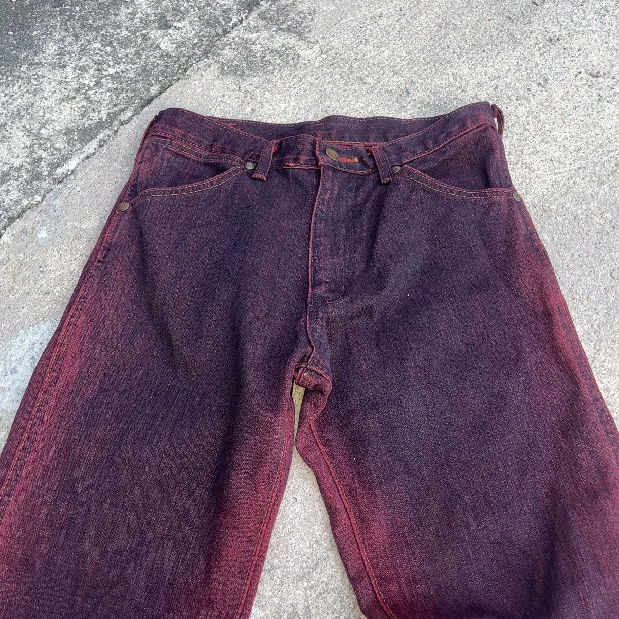 Le Grande Bleu (L.G.B.) Rare Flare Wrangler Japan Red Hue Denim Rare Overdyed Wash Size US 29 - 4 Thumbnail