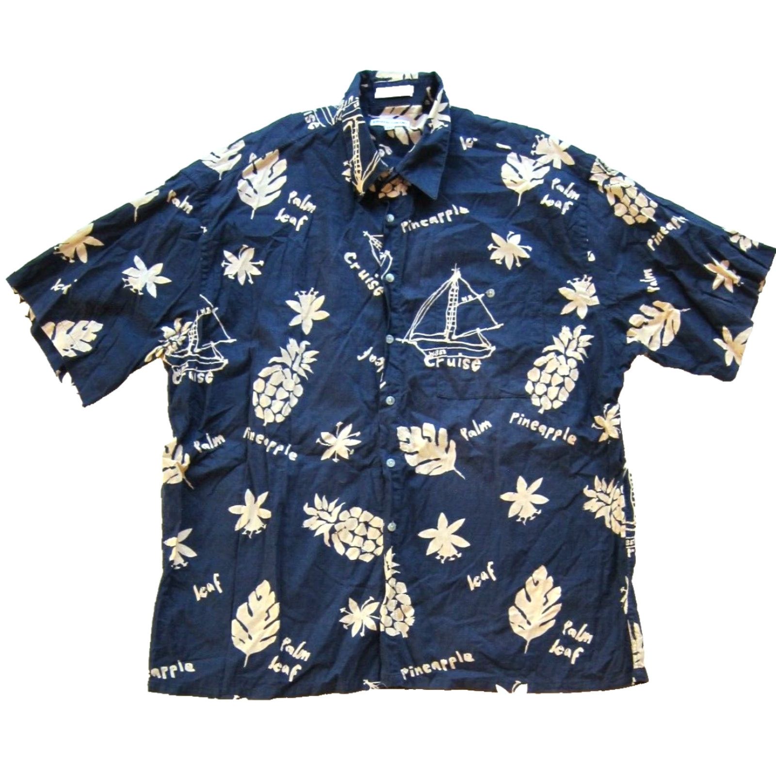 Pierre Cardin VINTAGE Pierre Cardin Shirt Hawaiian Floral Pineapple 100% Cotton Blue XXL Men Shirt Size US XXL / EU 58 / 5 - 2 Thumbnail
