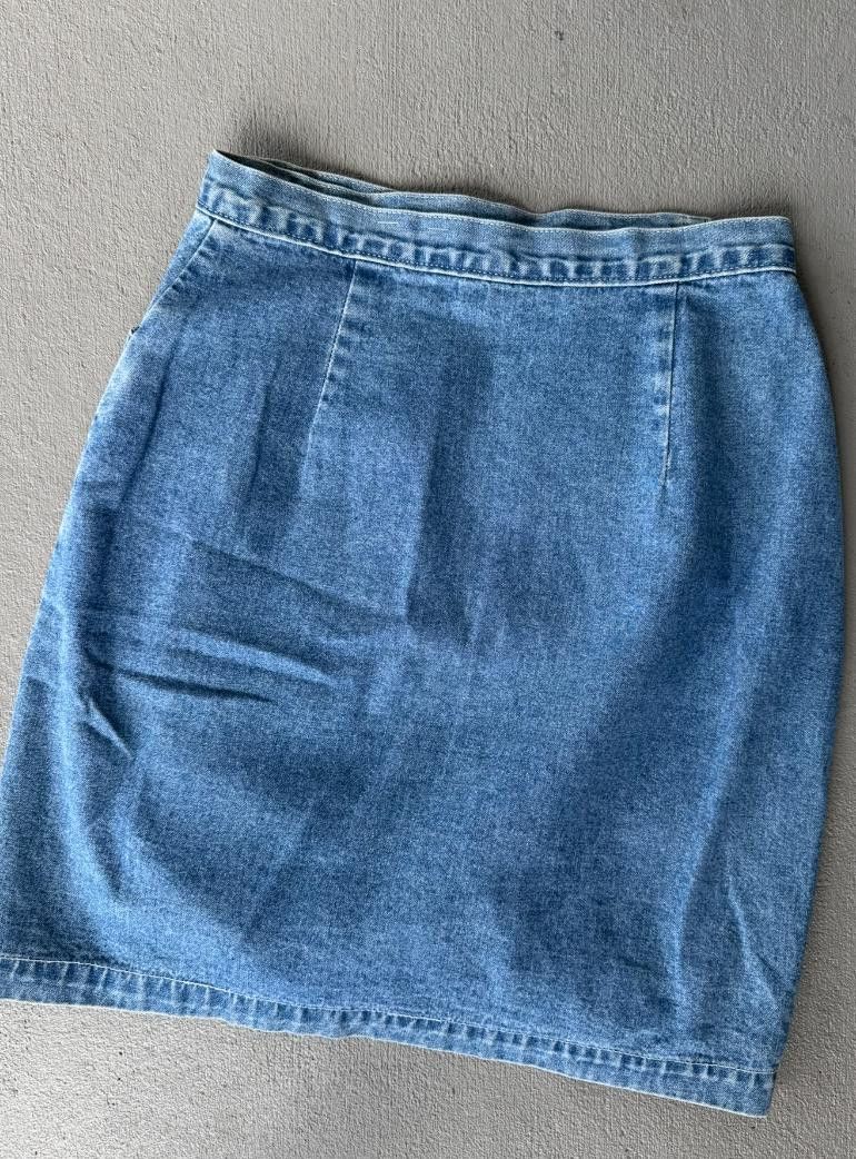 Designer Pasta Vintage Wrap Denim Skirt 4 Size 27" / US 4 / IT 40 - 3 Thumbnail