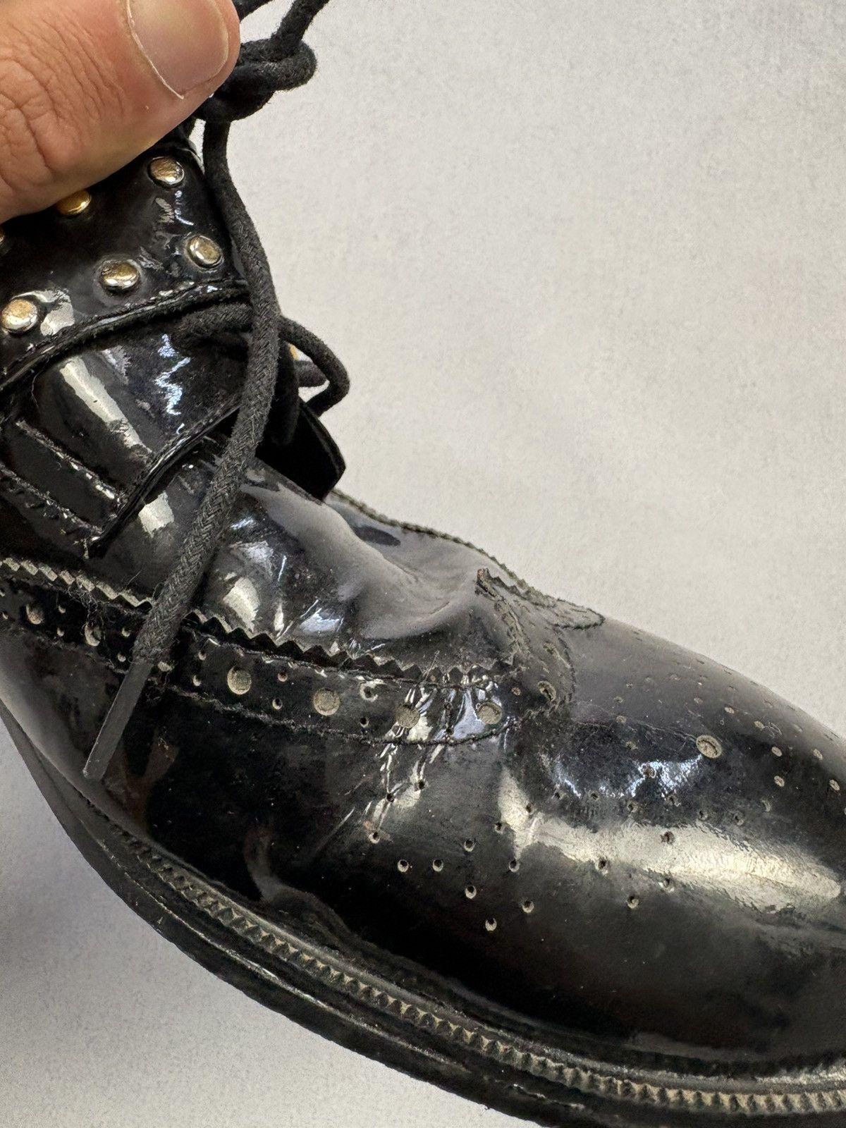 Versace Versace Vintage Black Patent Brogues Medusa Buckle Shoes 90s Size US 11 / EU 44 - 21 Thumbnail