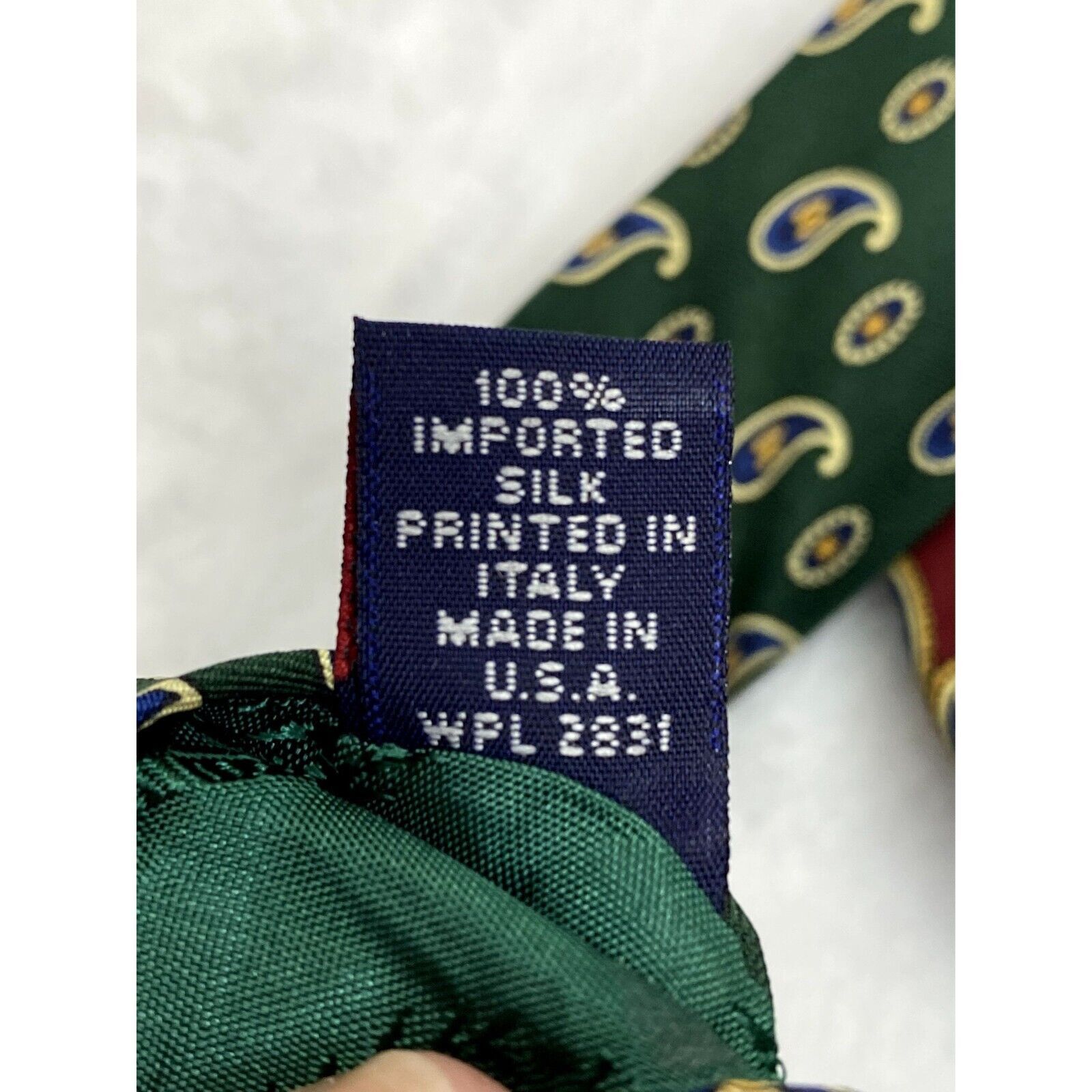 Tommy Hilfiger Tommy Hilfiger Necktie 100% Silk Paisley Crest Print Vtg 60" Size ONE SIZE - 7 Thumbnail