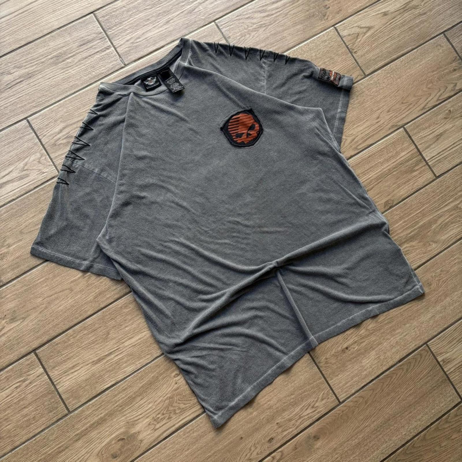 Harley Davidson Y2K Grey Harley Davidson Grunge Skull Biker T-Shirt Size US XL / EU 56 / 4 - 5 Thumbnail