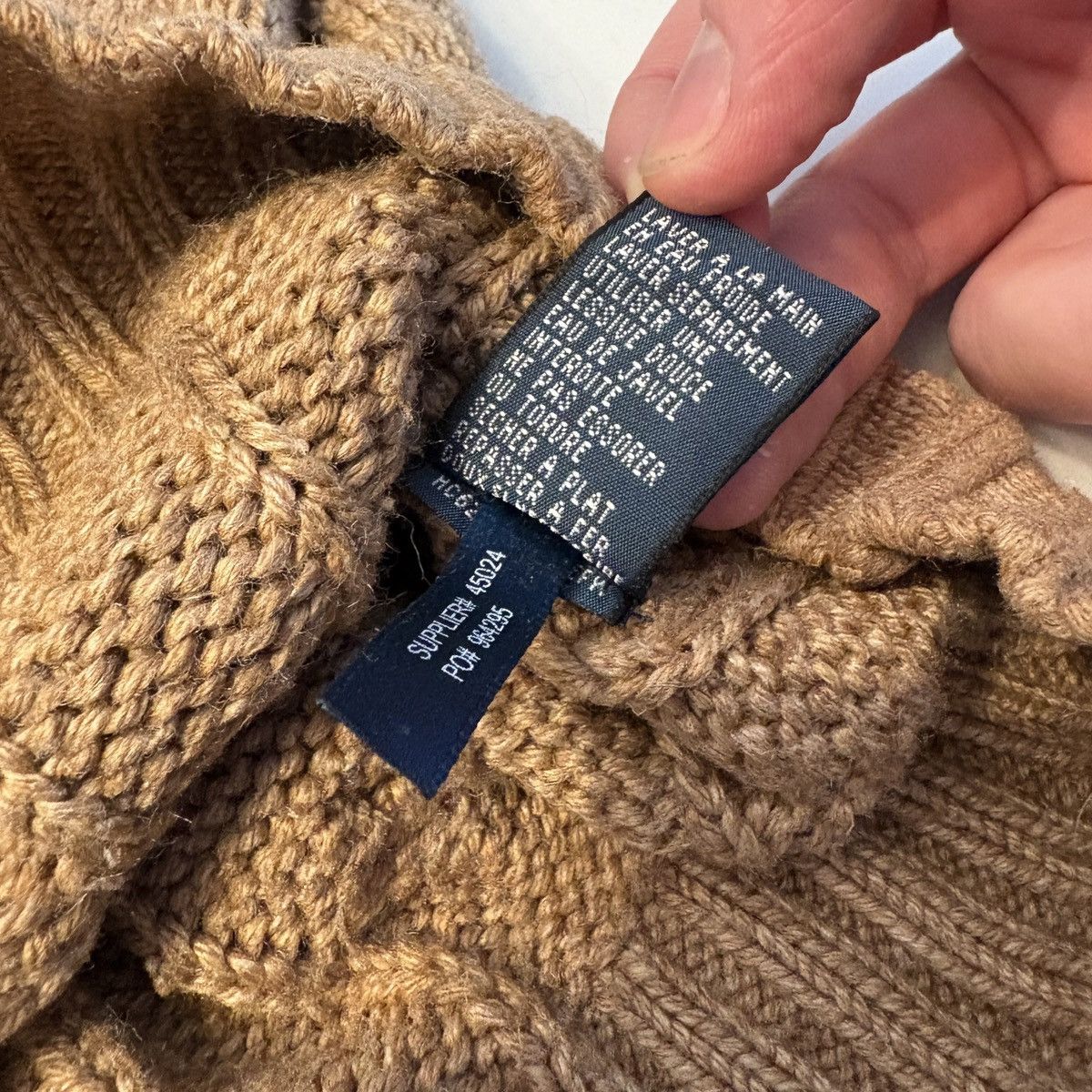 Polo Ralph Lauren × Vintage Vintage 100% Silk Ralph Lauren Polo Cable Knit Sweater Size US L / EU 52-54 / 3 - 4 Thumbnail