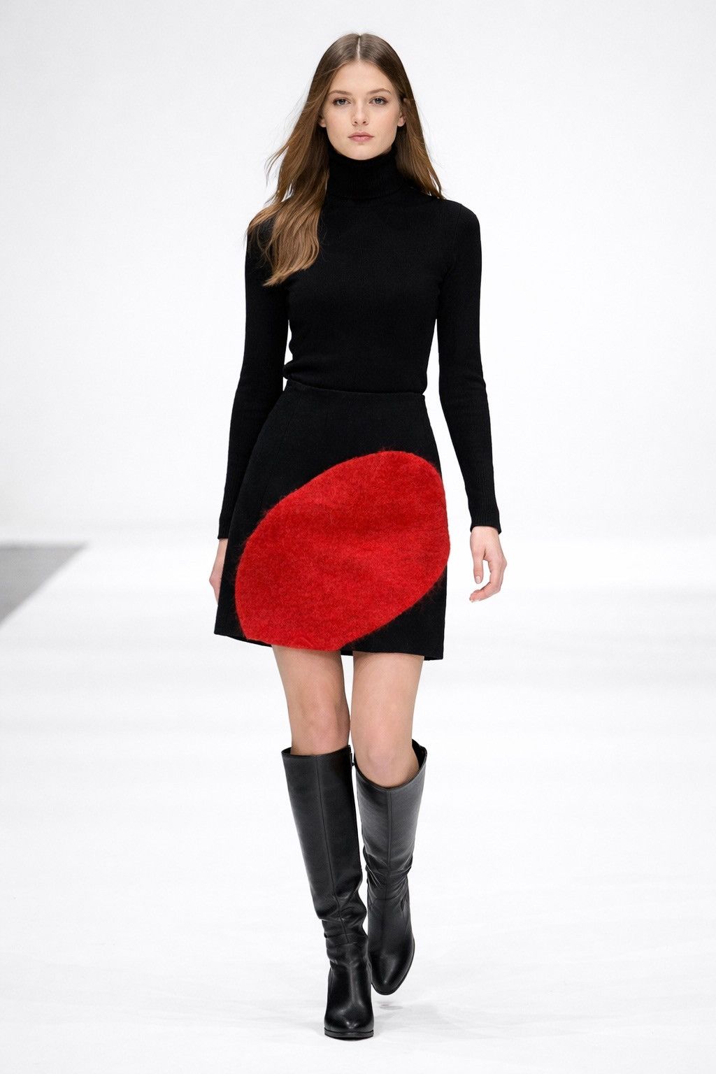 Dirk Van Saene Dirk Van Saene FW2007 Red Mohair Appliqué Skirt Size 26" / US 2 / IT 38 - 1 Thumbnail