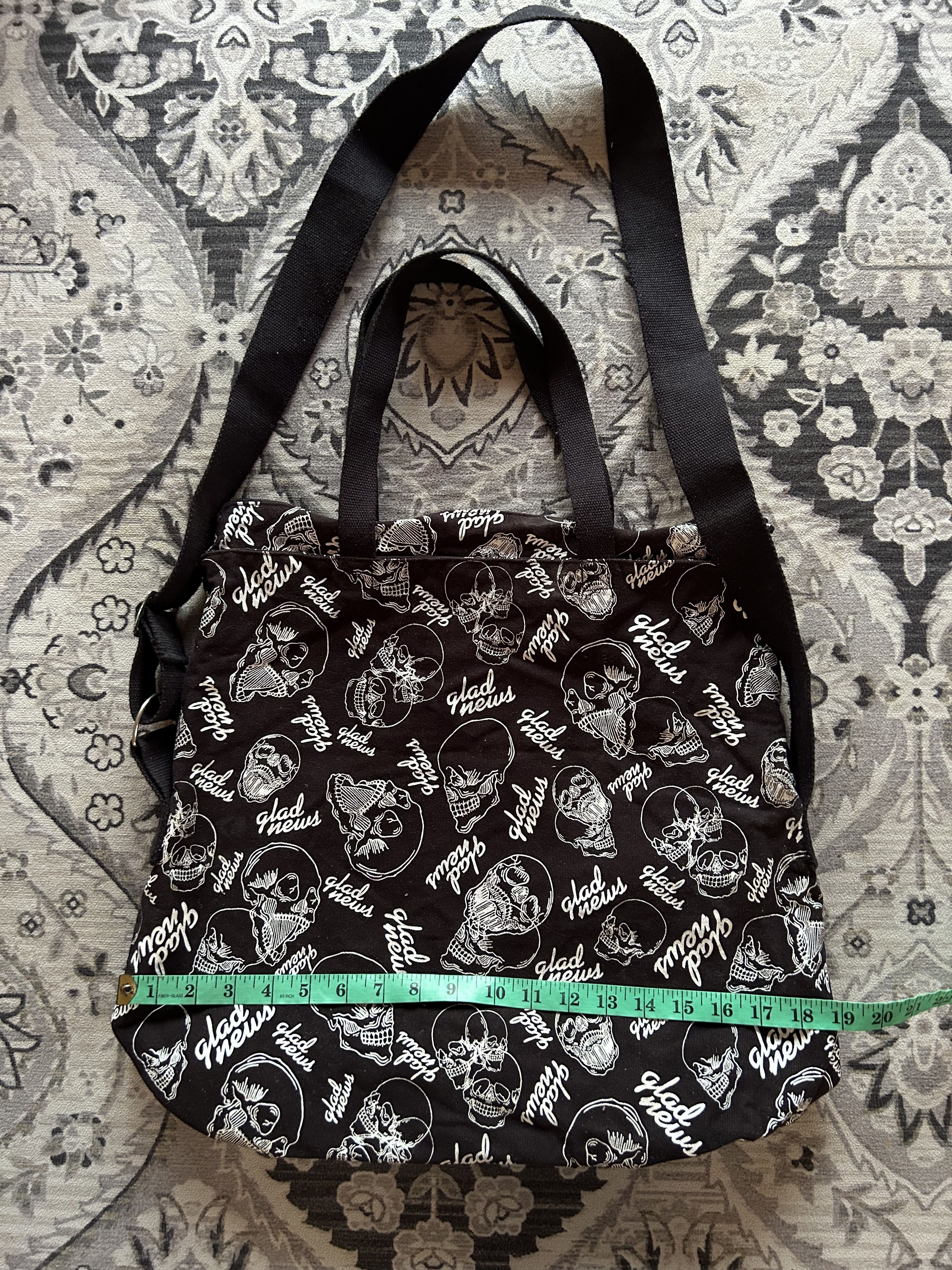 If Six Was Nine Glad News Skull Printed Cross Body Y2K Heisei Gothic Punk Size ONE SIZE - 6 Thumbnail