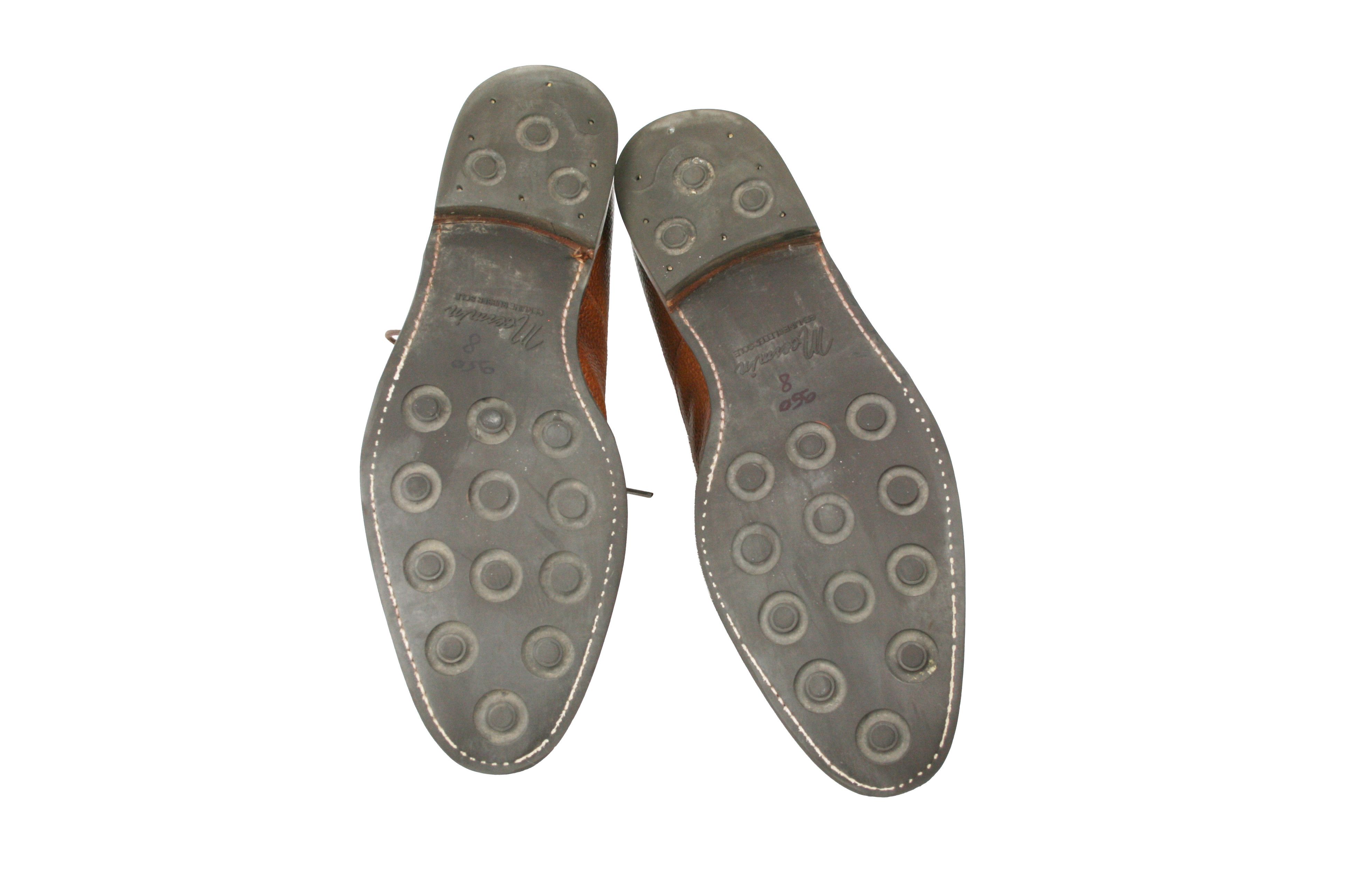 Meermin Chestnut Country Calf Pebble Grain Leather Shoes Size US 11.5 / EU 44-45 - 15 Thumbnail