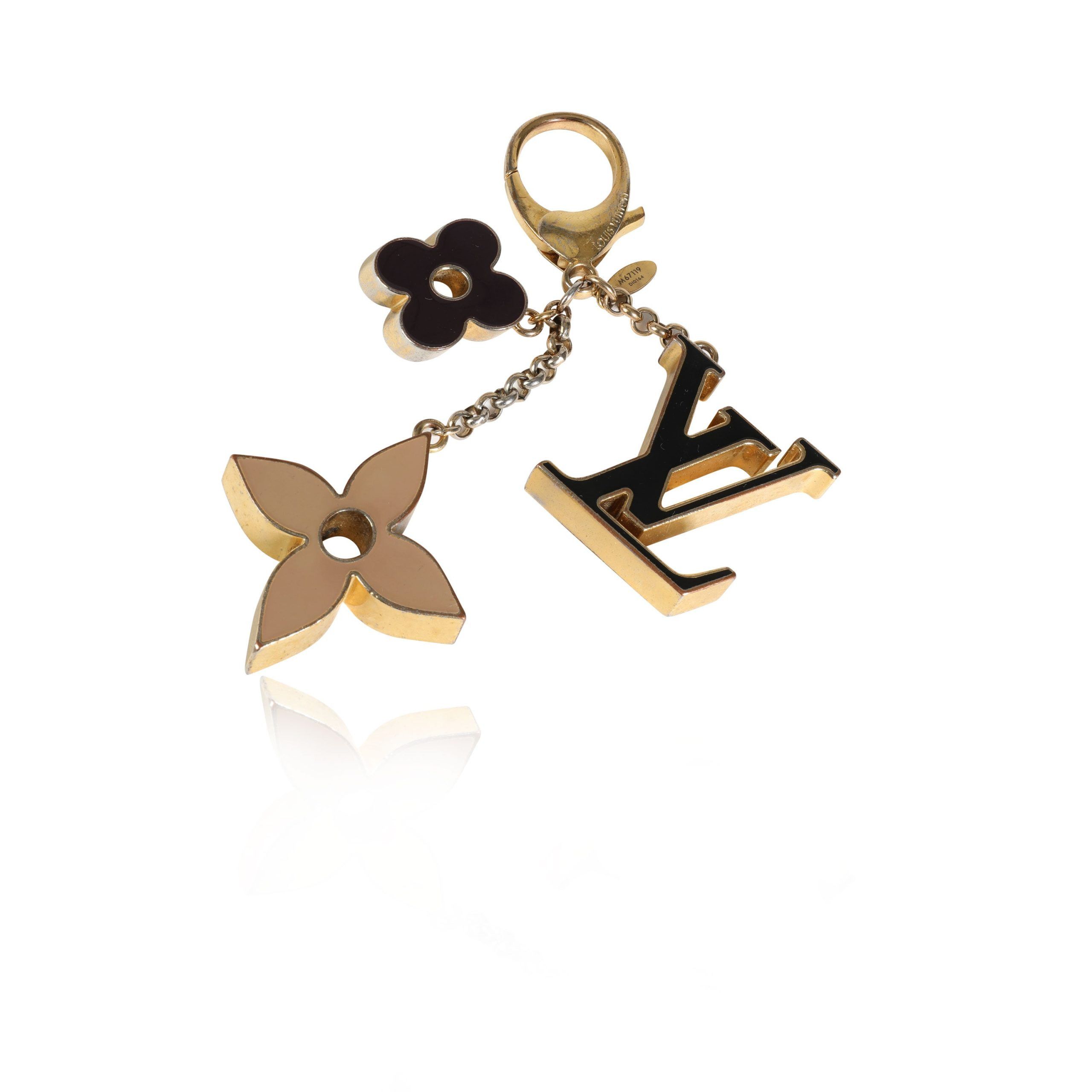 image of Louis Vuitton Gold Fleur De Monogram Bag Charm, Women's