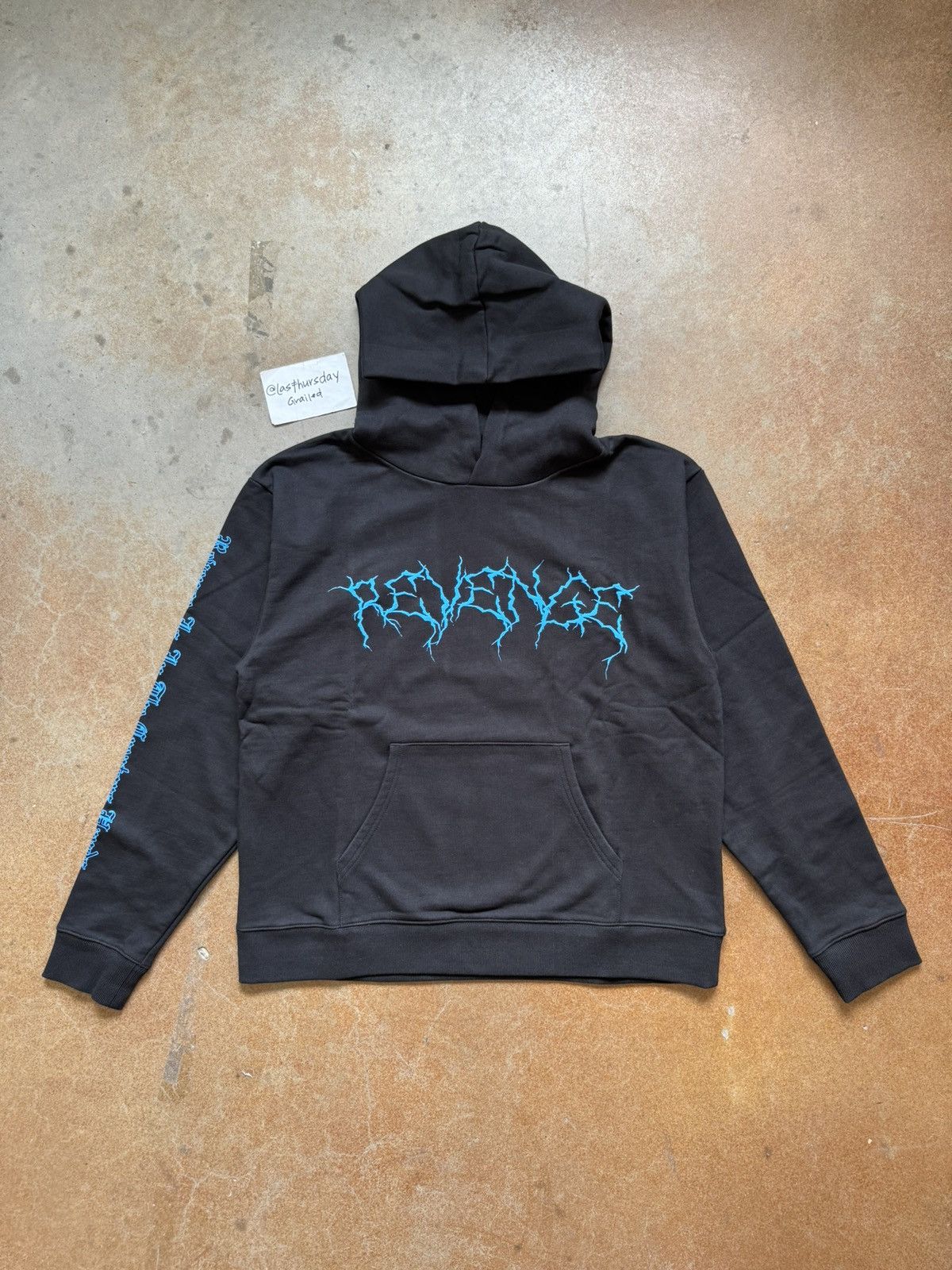 image of Revenge Xxxtentacion Lightning Hoodie Black/blue Xl, Men's