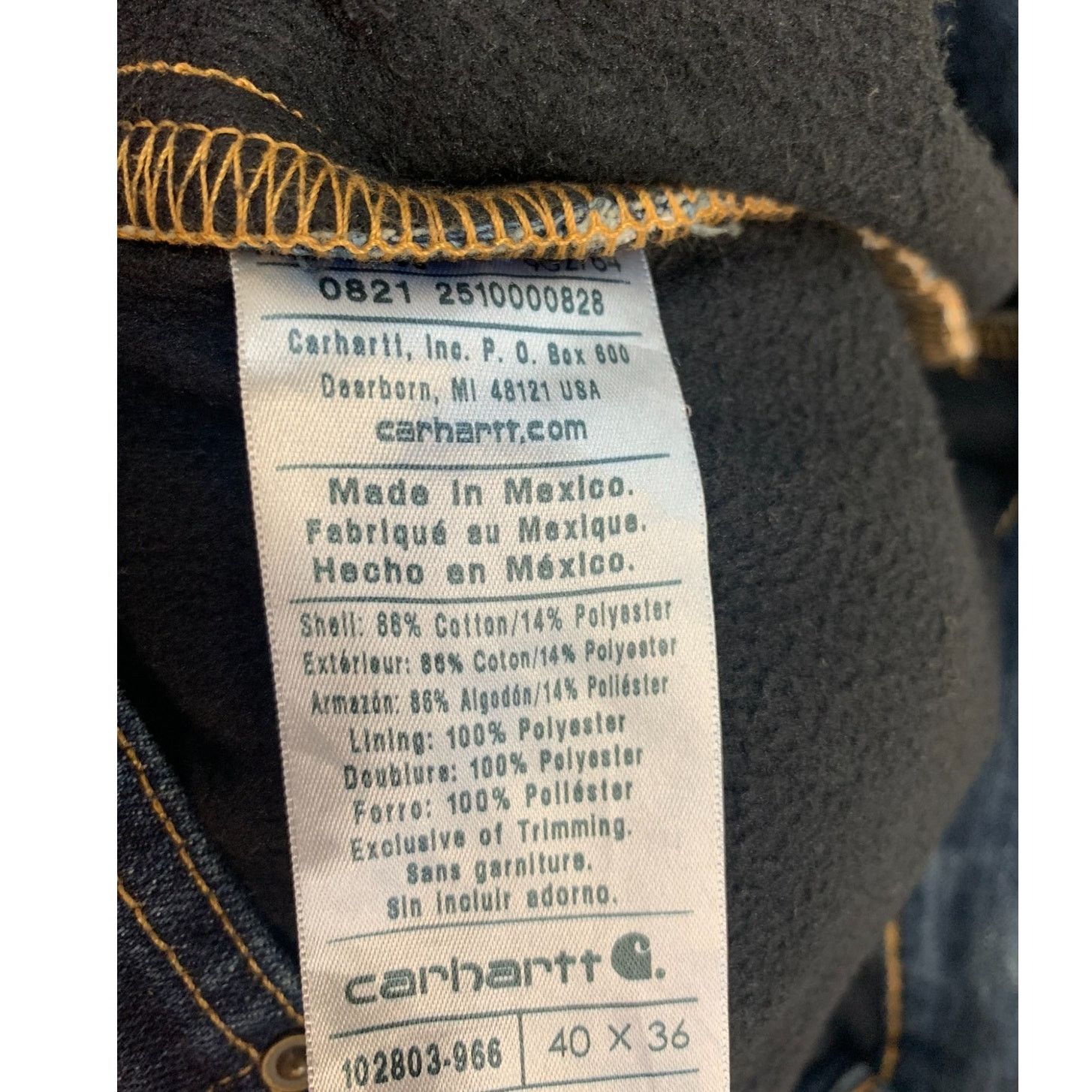 Carhartt NWT CARHARTT Relaxed Fit Flannel-Lined 5 pkt Jean SZ 40 x 36 Size US 40 / EU 56 - 7 Thumbnail