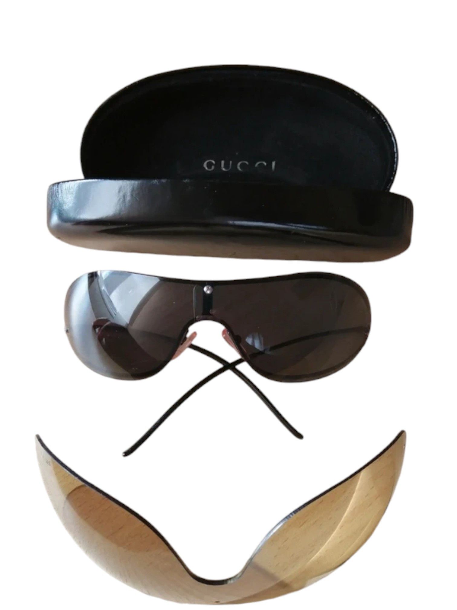 Gucci Gucci Shield Sunglasses with Interchangeable Lenses Size ONE SIZE - 1 Thumbnail