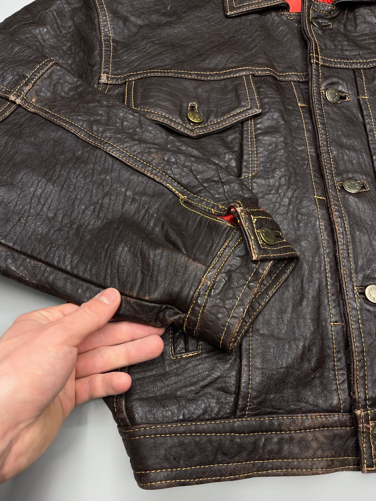 NBA × Vintage Vintage 90’s Chicago Bulls Leather Jacket RARE Size US S / EU 44-46 / 1 - 11 Thumbnail