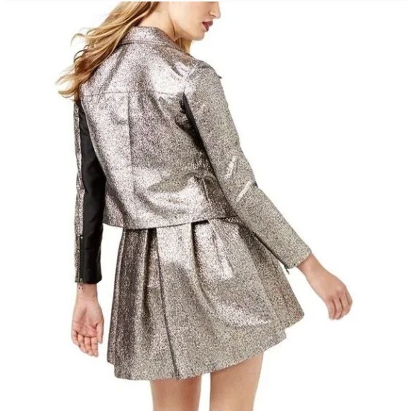 Sachin & Babi SACHIN + BABI Metallic Moto Jacked in Gold & Silver Size S / US 4 / IT 40 - 3 Thumbnail