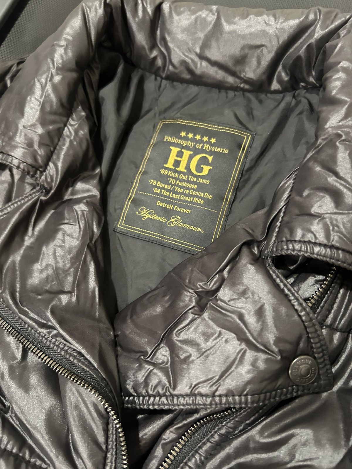Hysteric Glamour Archive hysteric glamor asymmetrical puffer jacket biker Size S / US 4 / IT 40 - 2 Thumbnail