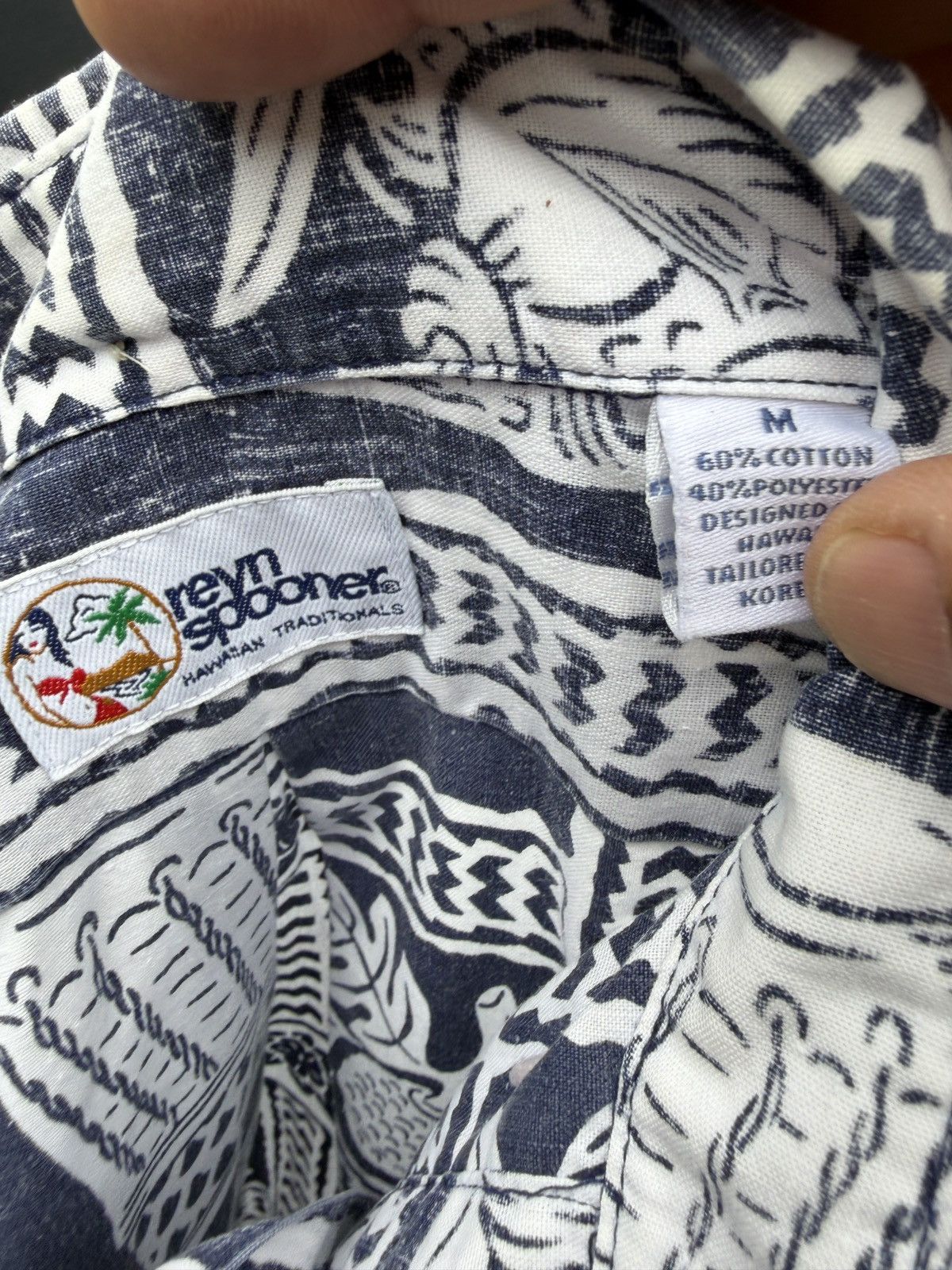 Reyn Spooner PreOwned Reyn Spooner Blue/White Hawaiian Print Men's M Size US M / EU 48-50 / 2 - 4 Thumbnail