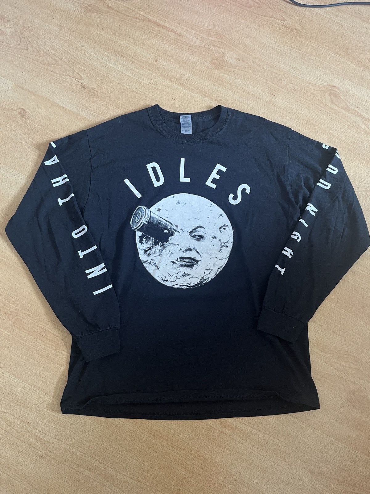 image of Rock Band x Rock Tees Idles Long Sleeve Tee in Black, Men's (Size Medium)