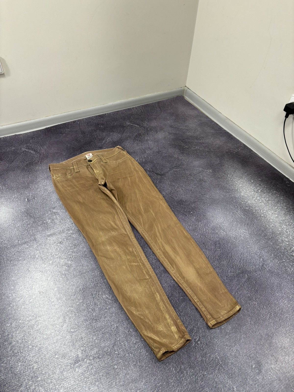 True Religion Vintage True Religion Y2K Women’s Gold Metallic Skinny Jeans Size 30" / US 8 / IT 44 - 3 Thumbnail